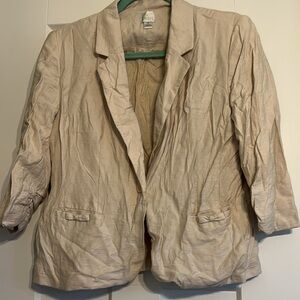 LC Lauren Conrad Light Beige Open-Front Blazer